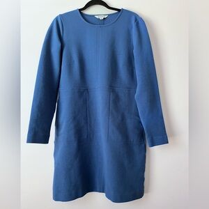Boden Blue Shift Dress Long Sleeves Pockets Size 8